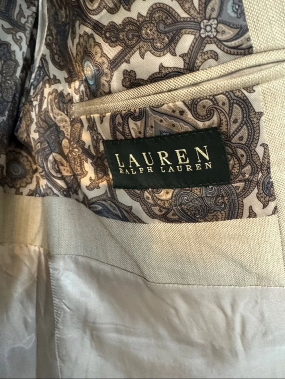Ralph Lauren Men's Light Beige Two-Button Sport Coat Blazer